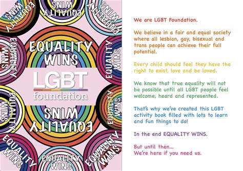 Lgbt Foundation Equality Wins Lgbt Activity Book
