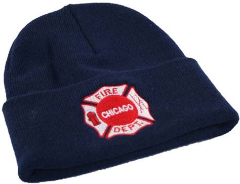 Cfd Maltese Cross Knit Hat Foldover Chicago Fire And Cop Shop