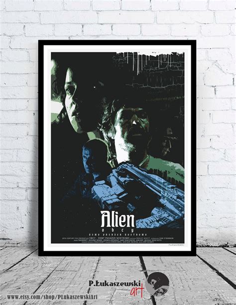Alien Ridley Scott Movie Poster Print Sigourney Weaver Etsy