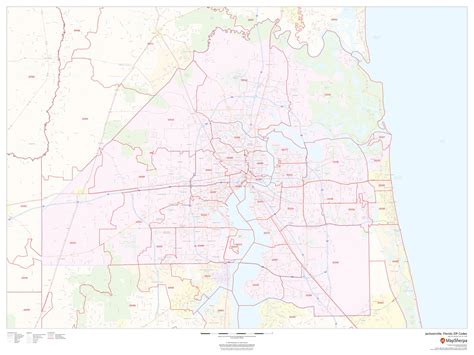 Jacksonville Florida Fl Zip Code Map Downloads