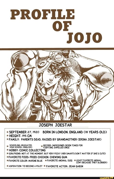 Profile Joseph Joestar I September 271920 Born In London England 78