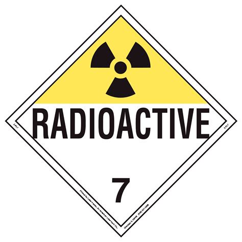 LABELMASTER DOT Container Placard Radioactive 10 3 4 In Label Wd 10