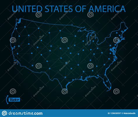 Map Of United States Of America Vector Illustration World Map Stock