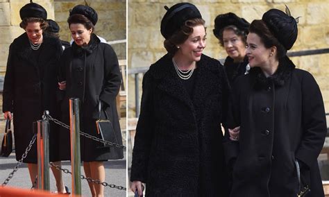 The Crown Olivia Colman And Helena Bonham Carter Seen For First Time