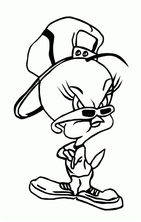 Gangster Tweety Bird Coloring Pages