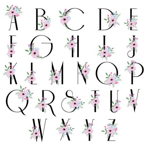 Flowers Bloom Alphabet Font For Wedding Logo Free Calligraphy Fonts