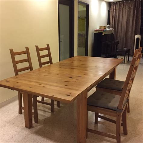 Expandable round dining table ikea miresearch co. IKEA STORNAS Extendable Dining Table & KAUSTBY Chairs ...