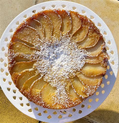Recipe Upside Down Pear Almond Vanilla Cake Adelady