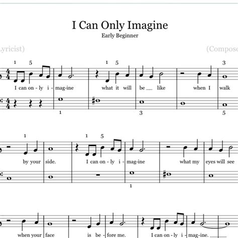 I Can Only Imagine Sheet Music By Mercy Me For Pianokeyboard Noteflight