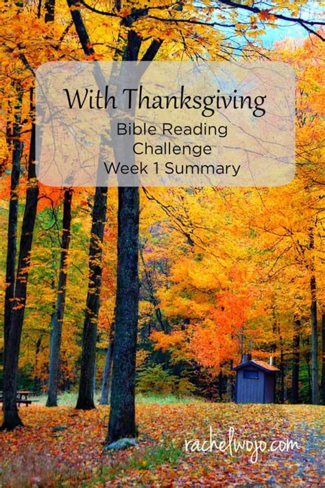 Thanksgiving day is a national holiday in the united states, and thanksgiving 2019 in the united states, thanksgiving is historically a day to praise and thank god the father for blessings. With Thanksgiving Bible Reading Summary Week 1 ...