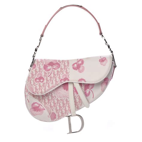 Christian Dior Monogram Floral Saddle Bag Pink 466733 Fashionphile