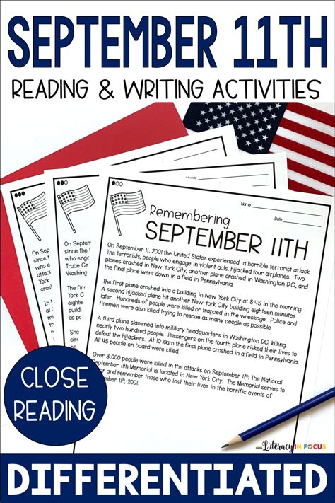 September 11th Reading Comprehension And Writing Activities Patriot Day