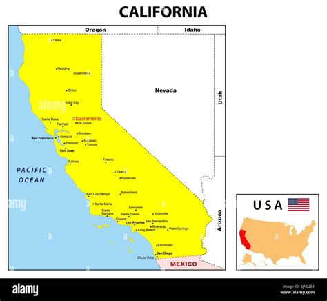 Carte De Californie Carte De Létat Et Du District De Californie