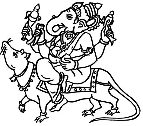 Hindu Gods Coloring Pages Lord Ganesha Paintings Ganesh Art Coloring