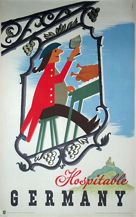 Original Vintage Poster Hospitable Germany Designed By Werner Curilla