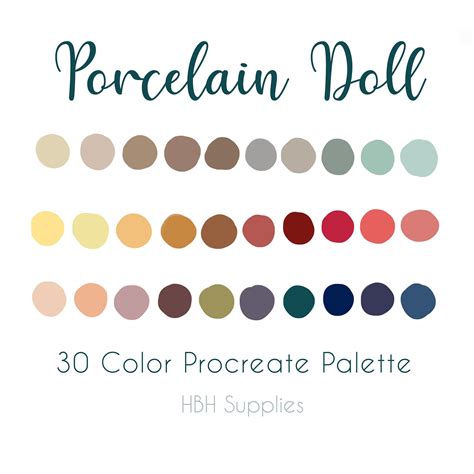 porcelain doll procreate palette procreate color palette procreate tools procreate colors