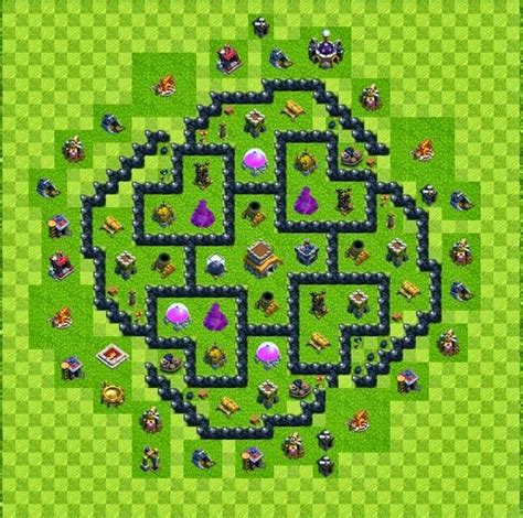 Tipe Defense Base Layout Town Hall Level 8 Clash Of Clans Jagat Clash