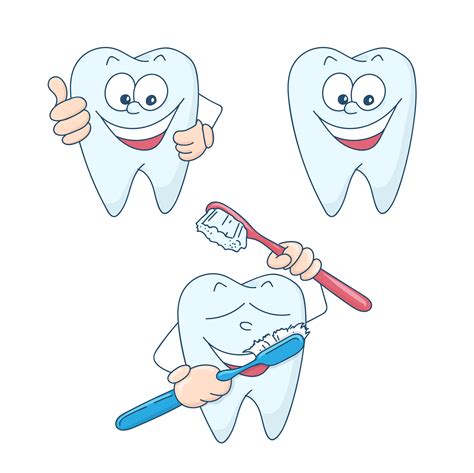 Art On The Topic Of Childrens Dentistry Cute Cartoon Healthy And