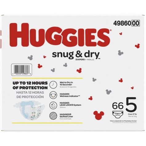Huggies Snug And Dry Size 5 Baby Diapers Big Pack 66 Ct Ralphs