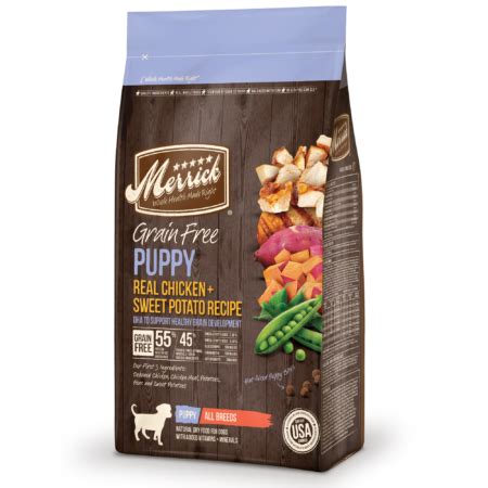 The classic recipe appears to use a moderate amount of named meat meal as its main source. Save $3.00 off (1) Merrick Grain Free Puppy Dry Dog Food ...