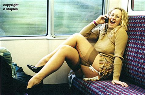 Joanne Bache Aka Leg Show Jo Flashing In The Tube Train Adult Photos