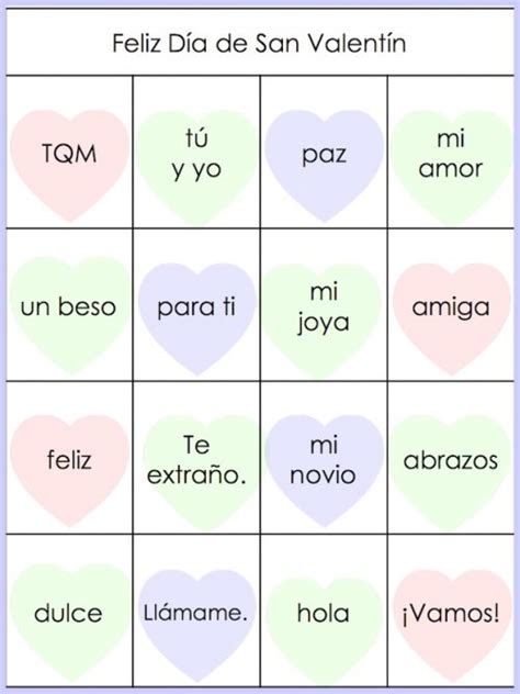To get began you will need a bingo card. Printable Spanish Bingo for Valentine's Day - Spanish Playground