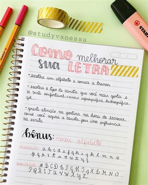 S T U D Y G R A M Vanessa No Instagram “• Como Melhorar Sua Letra 💗