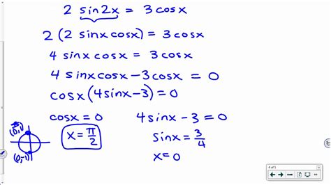 Solve Trig Equations For All Real Numbers Worksheet