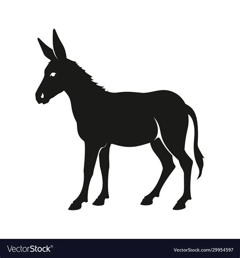 Donkey Silhouette Isolated Royalty Free Vector Image