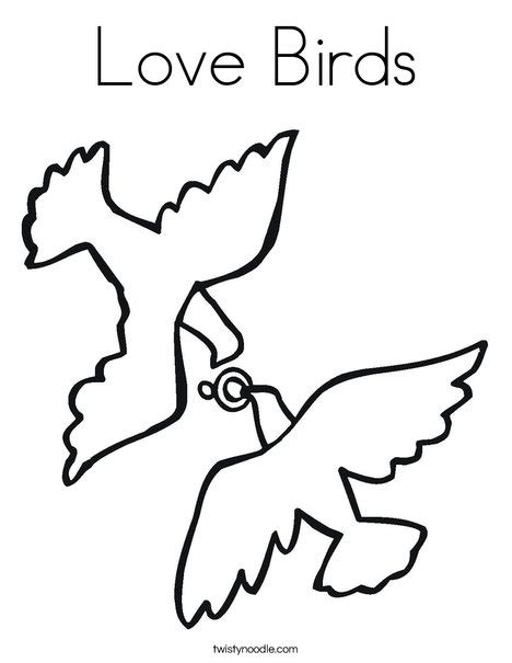Download Love Birds Coloring Page - Twisty Noodle
