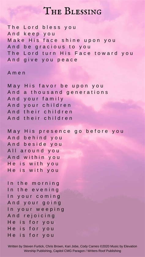 Verse b e the lord bless you and keep you b/d# f#sus make his face shine upon you. Receive "The Blessing" and Be at Peace! - Natural Healing Hope