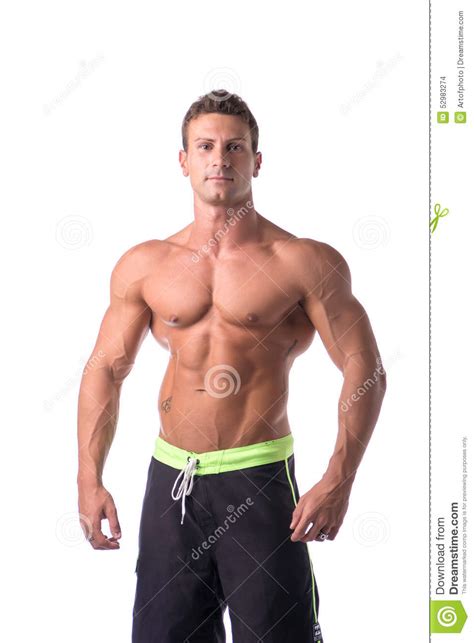 Muscular Young Bodybuilder In Relaxed Pose Stock Photo Image Of