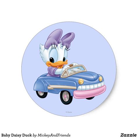 Baby Daisy Duck Classic Round Sticker Baby Daisy Disney