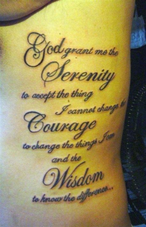 God grant me the serenity to accept the things i cannot change, courage, to change the things i can, and wisdom, to know the difference #tattoos. 10+ images about Serenity Prayer/ Tattoos on Pinterest ...