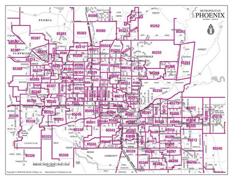 Mapa del área metropolitana de Phoenix Mayor mapa de la zona de