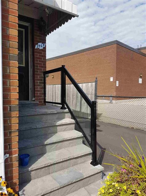 aluminum outdoor glass railings toronto exterior glass stair railing