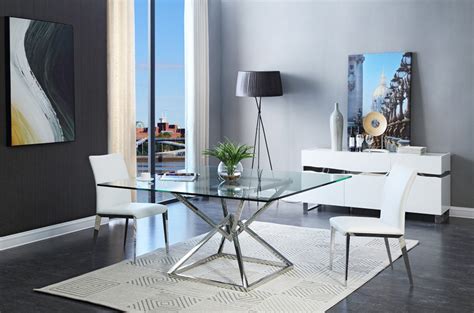 Shop our collection of mid century modern dining tables like eero saarinen's tulip table and corbusier's glass dining table. Modrest Xander Modern Square Glass Dining Table