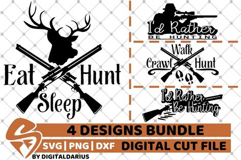 4x Hunter Designs Bundle Svg Deer Head Svg Hunting Svg 531060