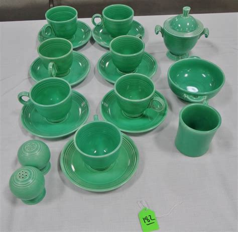Fiestaware Accessories Original Green Tea Cups And Saucers Covered