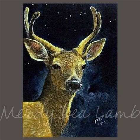 Vintage Marketplace Wildlife Art Melody Lamb Deer Moose Art