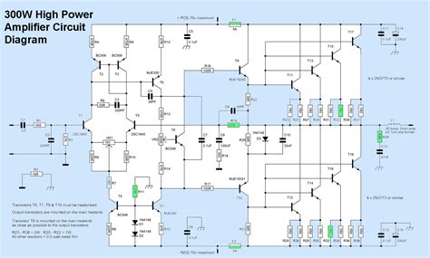 Even a 5v audio amplifier circuit diagram. 300W High Power Amplifier Circuit - Electronic Circuit