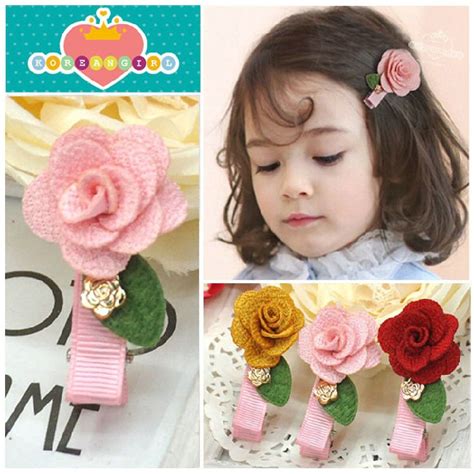 6pcslot Fashion Baby Girl Cute Flower Hairpins Kids Hair Clips
