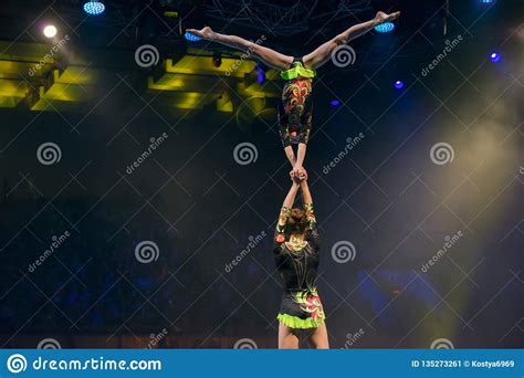 Performance Of Girls Acrobatics Editorial Photo Image Of Hair Daria 135273261