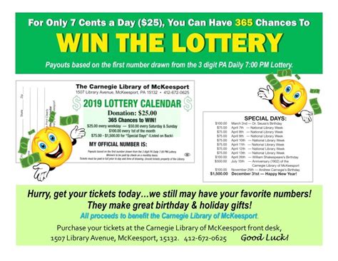 Lottery Calendar Fundraiser