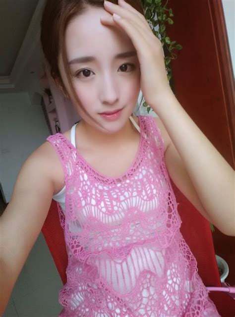 cute chinese girl selfie me in pink