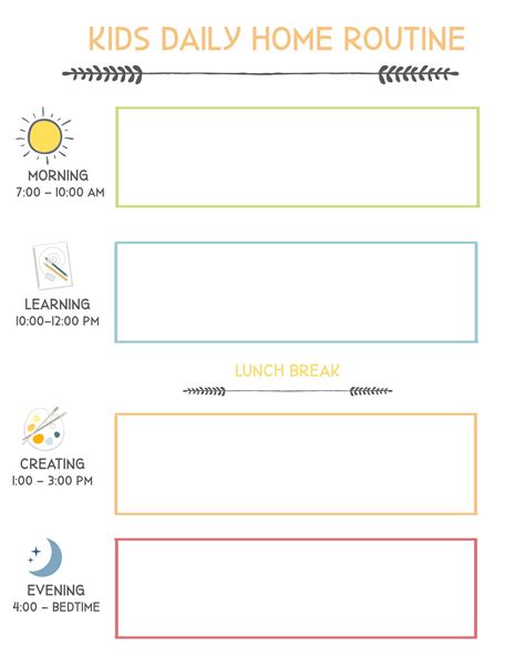 Children will understand time management at the early stage of the learning process. At Home Flexible Daily Schedule for Kids - Super Healthy Kids