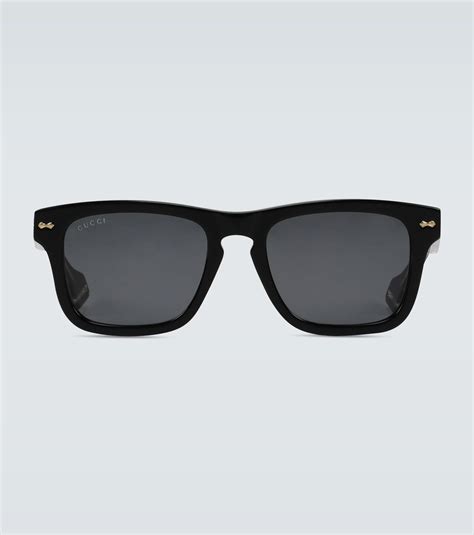 Gucci Velvet Rectangular Frame Acetate Sunglasses In Black For Men Lyst
