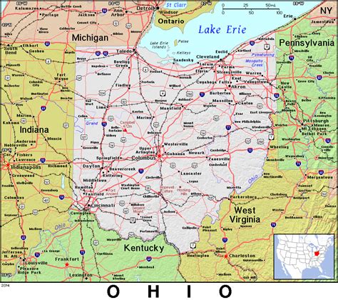 Michigan Ohio Map With Cities United States Map