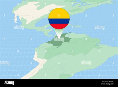 Ilustración De Mapa De Colombia Con La Bandera Ilustración