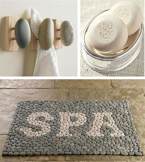 Four Different Pictures With The Words Spa On Them And Rocks In Front